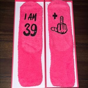 Happypop 39+1 Pink Plush Socks